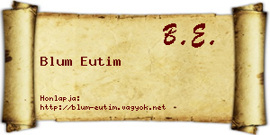Blum Eutim névjegykártya